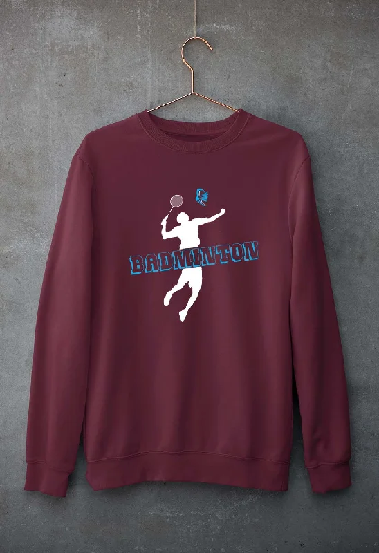 Badminton Unisex Sweatshirt for Men/Women Hoodie with Button Classic Timeless