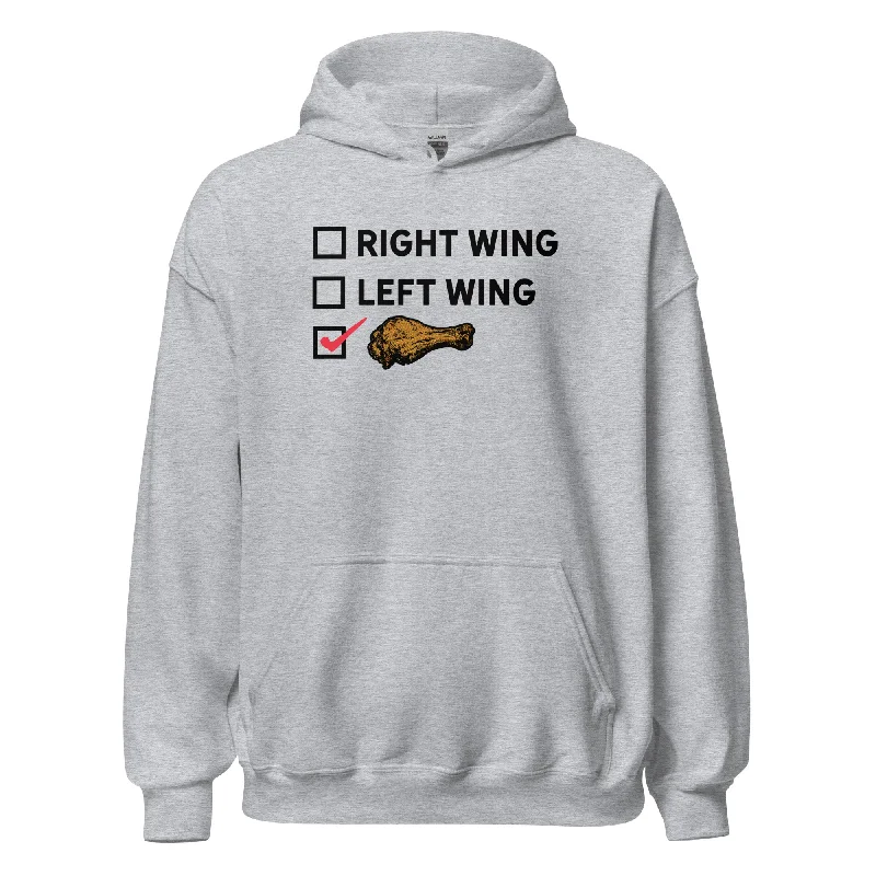 Right Wing, Left Wing, Chicken Wing Voter Pullover Hoodie Hoodie with Hem Detail Decorative Unique