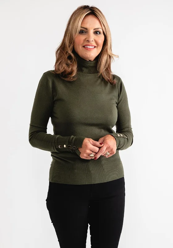 Serafina Collection Polo Neck Sweater, Green Satin Fabric Silk Fabric Chiffon Fabric