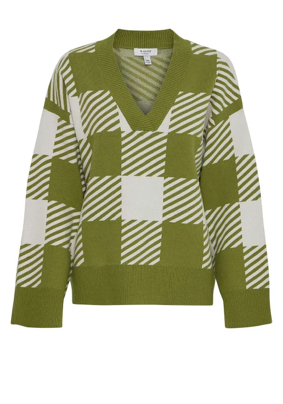 b.Young Miran Printed Jumper, Green Machine Wash Dry Clean Hand Wash