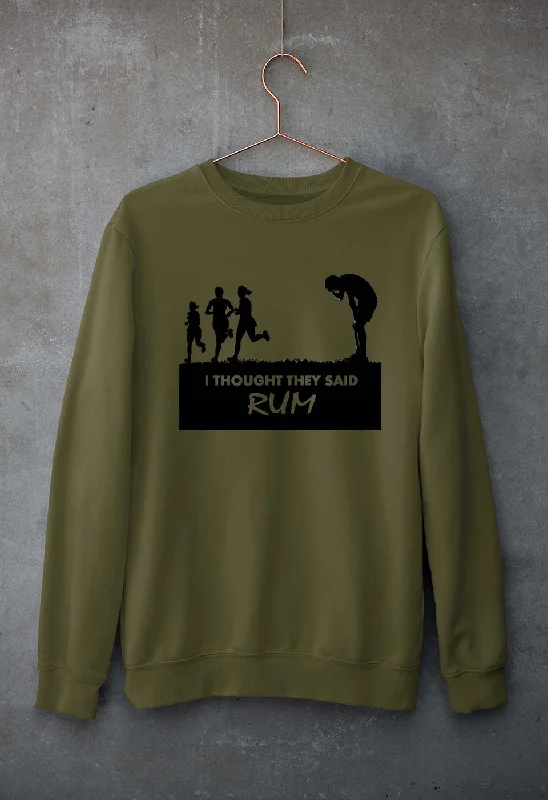 Rum Funny Unisex Sweatshirt for Men/Women Hoodie with Hem Elastic Stretchable Comfortable