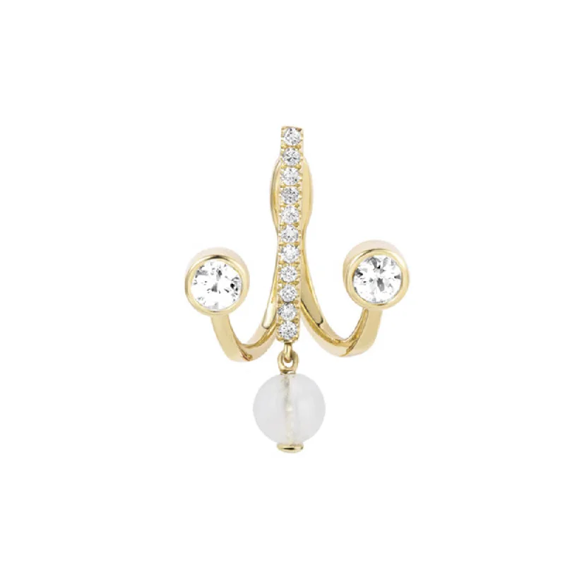 PREMIERE Adolina 18K Gold Ear Jacket w. Chalcedony, Sapphire & Diamond Jersey Jacket Tulle Jacket Batik Jacket