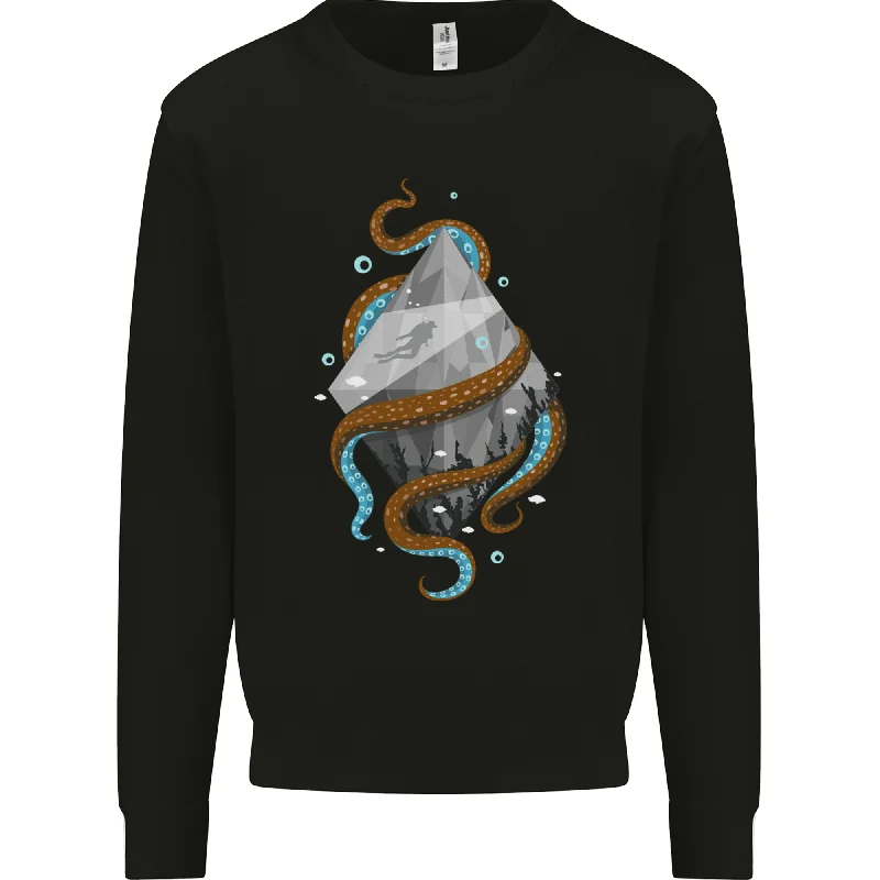 Abstract Scuba Diver Diving Dive Mens Sweatshirt Jumper Hoodie with Earth Tones Natural Calm