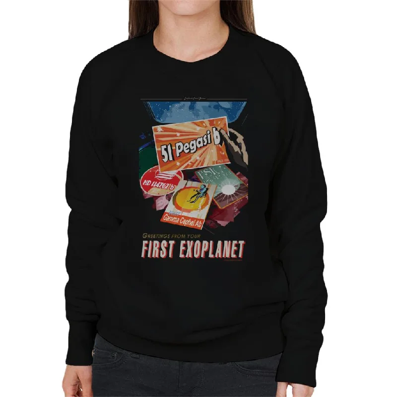 NASA 51 Pegasi b Exoplanet Interplanetary Travel Poster Women's Sweatshirt Hoodie with Neon Bright Vibrant