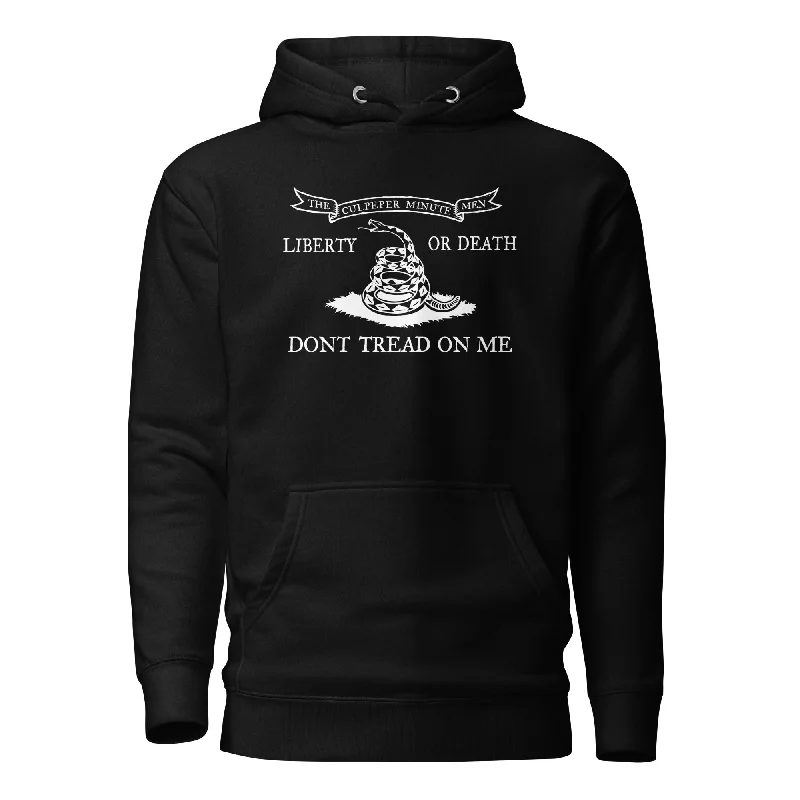 Culpeper Minute Men Don't Tread on Me Embroidered Hoodie Hoodie with Hem Applique Textured Unique