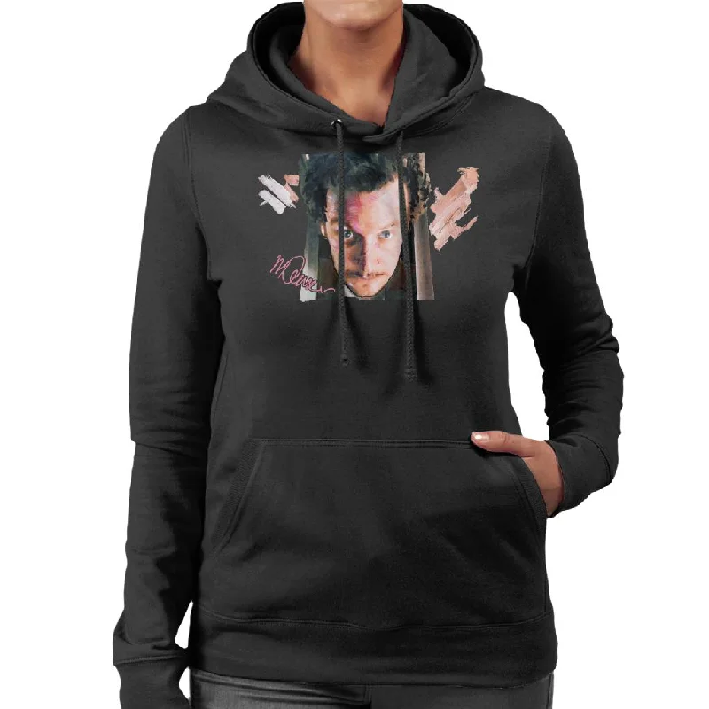 Sidney Maurer Original Portrait Of Daniel Stern As Wet Bandit Harry Home Alone Women's Hooded Sweatshirt Graphic Hoodie Design Print