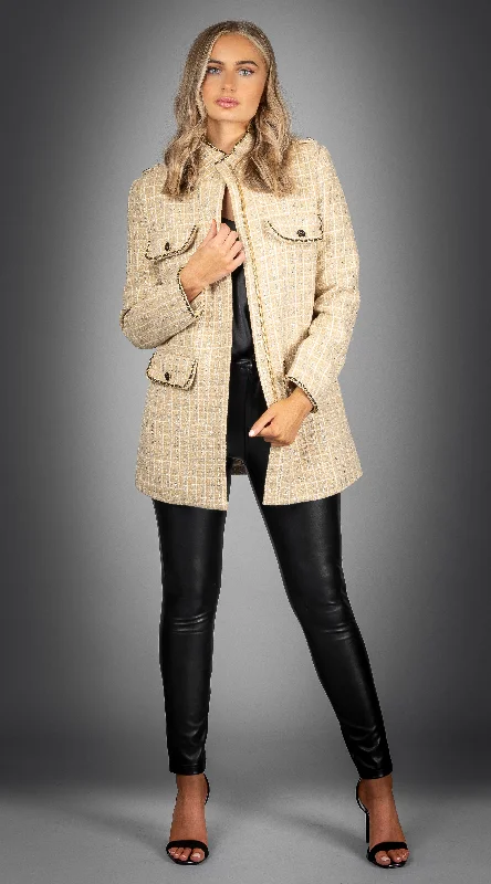 OUTLET Iriana Textured Jacket Satin Jacket Silk Jacket Chiffon Jacket