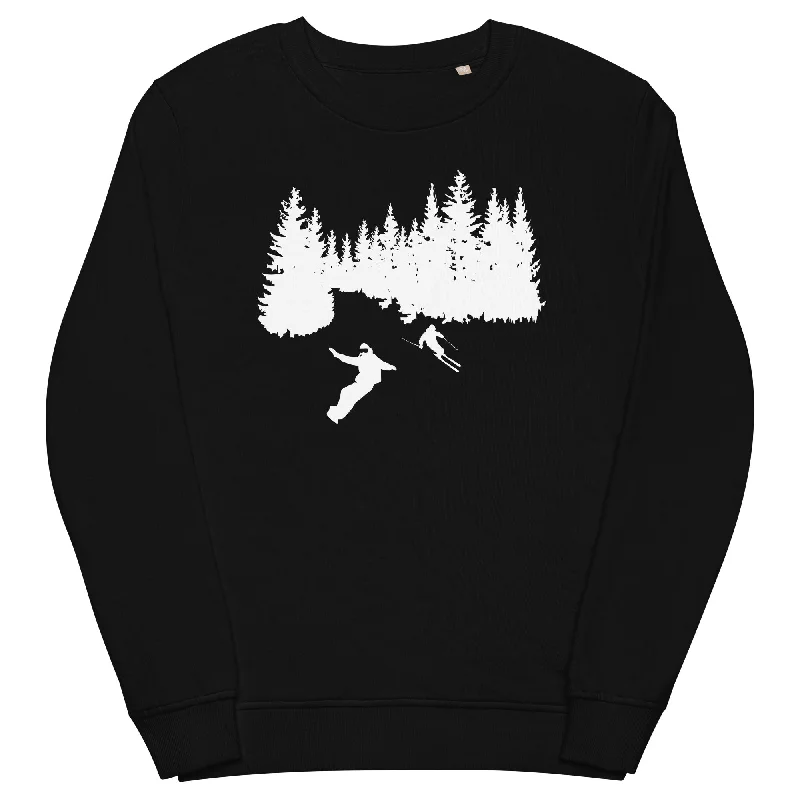 Bäume - Snowboarding - Skifahren - Unisex Premium Organic Sweatshirt Hoodie with Elastic Waist Stretchable Comfortable