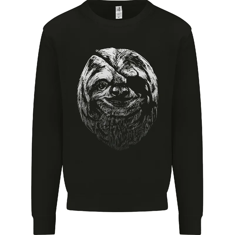 A Sloth With an Eye Patch Mens Sweatshirt Jumper Hoodie with Hem Patch Decorative Personalized