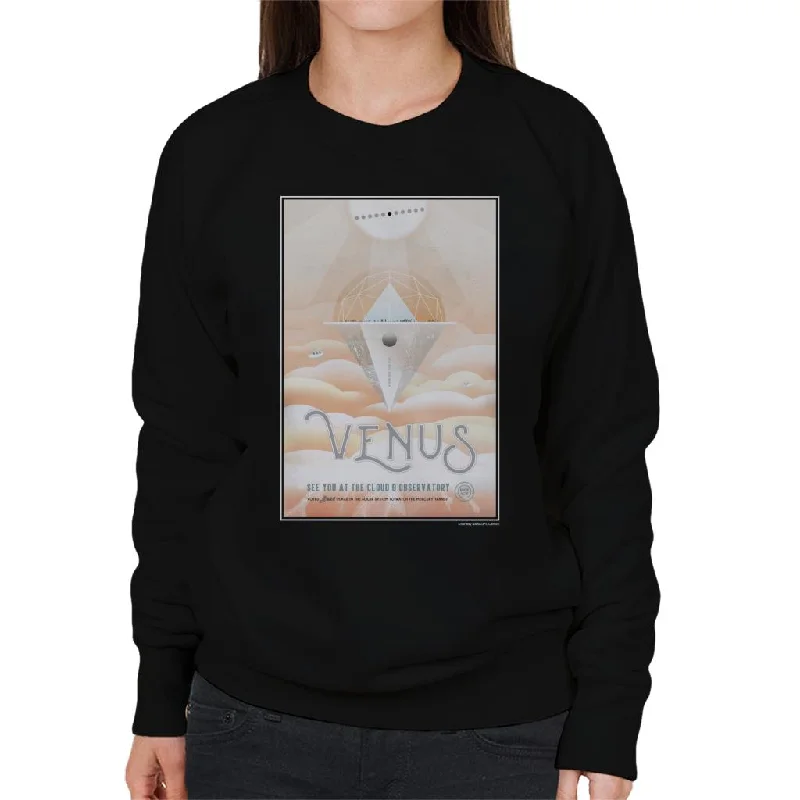 NASA Venus Cloud 9 Interplanetary Travel Poster Women's Sweatshirt Hoodie with Emblem Brand Identity
