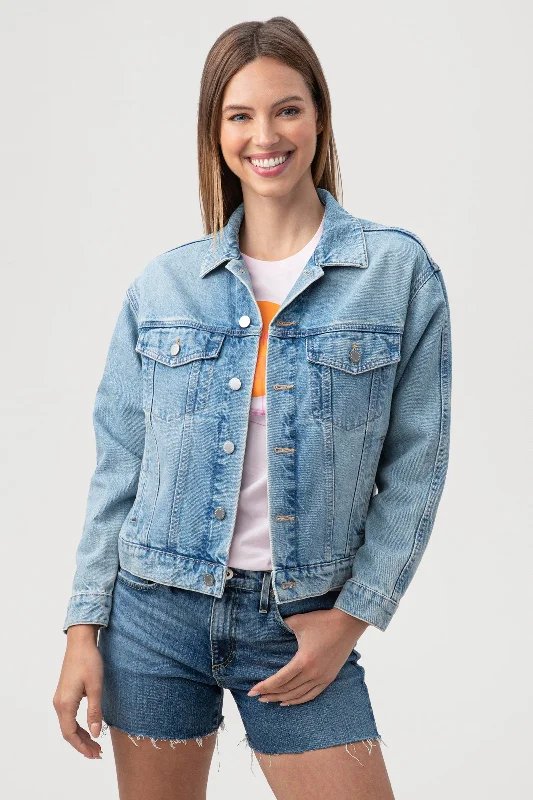 AG Arllow Denim Jacket Zip Front Button Front Snap Front