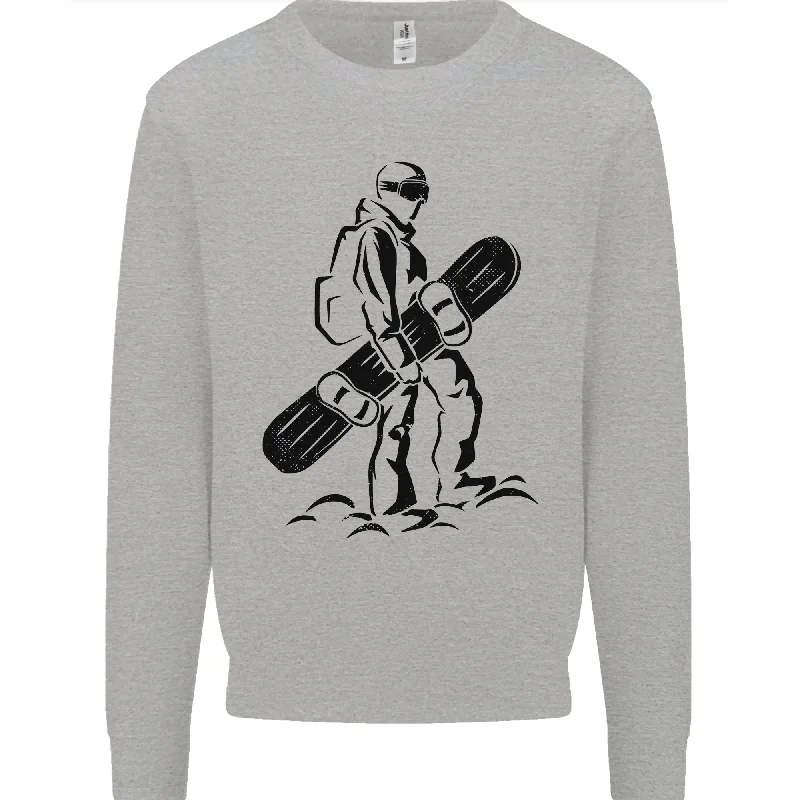 A Snowboarder Snowboarding Winter Sports Mens Sweatshirt Jumper Hoodie with Hem Detail Decorative Unique