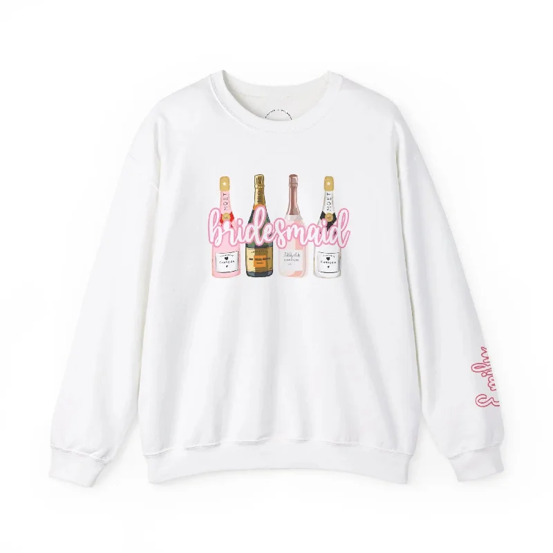 Champagne Dreams Veuve Bridesmaid Sweatshirt Hoodie with Set-In Sleeves Structured Classic
