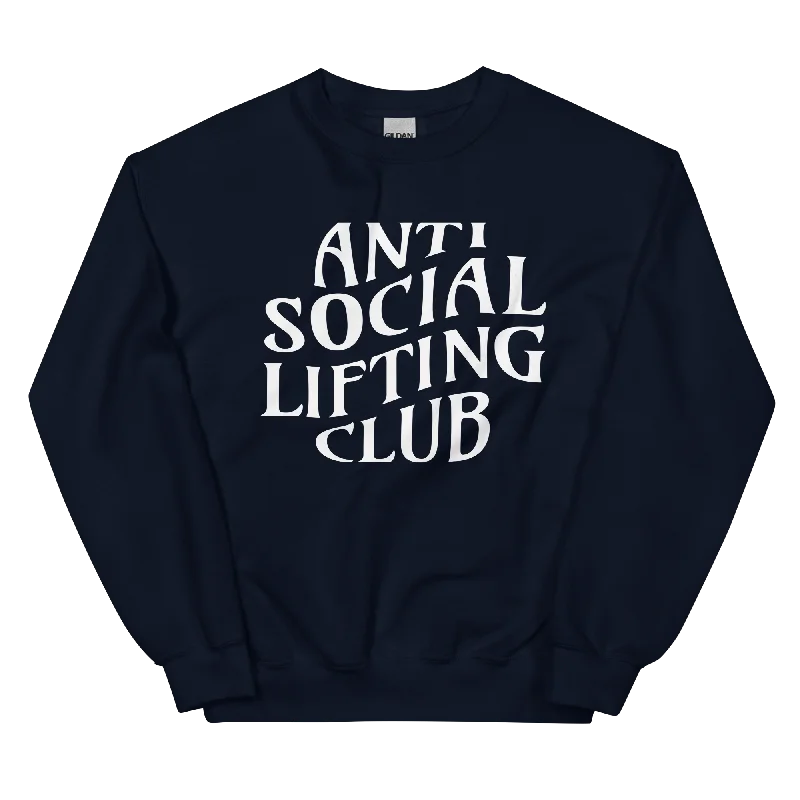 Anti Social Lifting Club Unisex Sweatshirt Hoodie with Raw Hem Edgy Unfinished