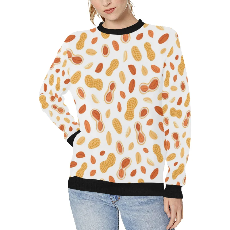 peanuts pattern Women's Crew Neck Sweatshirt Hoodie with Cropped Fit Short Trendy