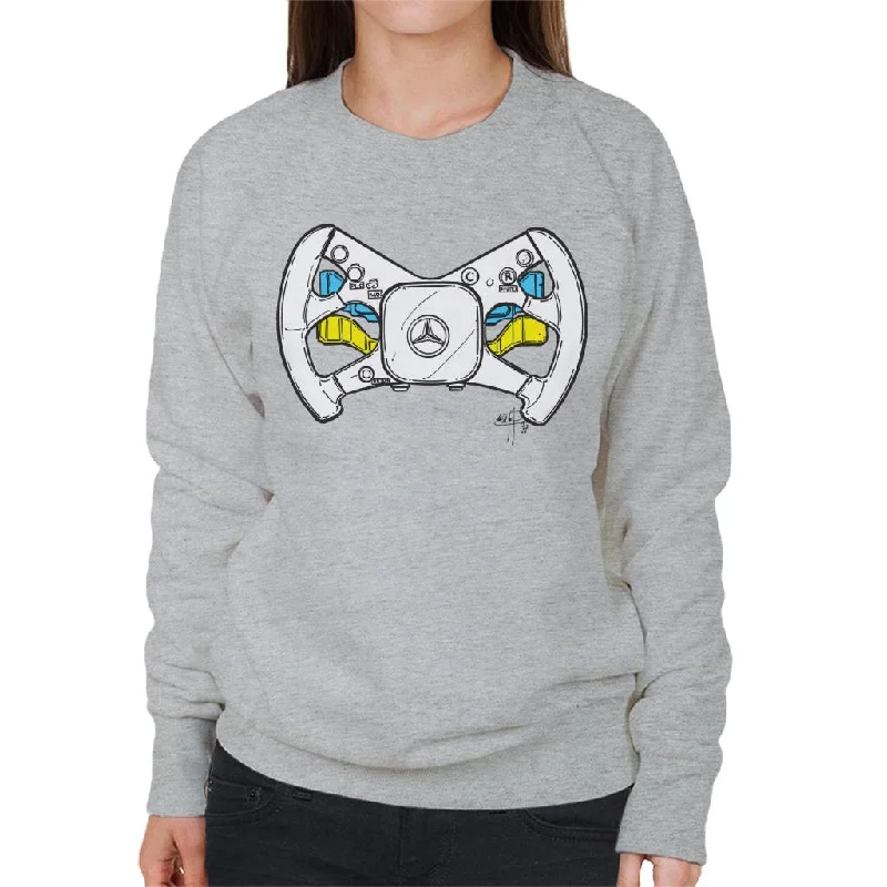 Motorsport Images McLaren MP4 13 Steering Wheel Women's Sweatshirt Hoodie with Set-In Sleeves Structured Classic