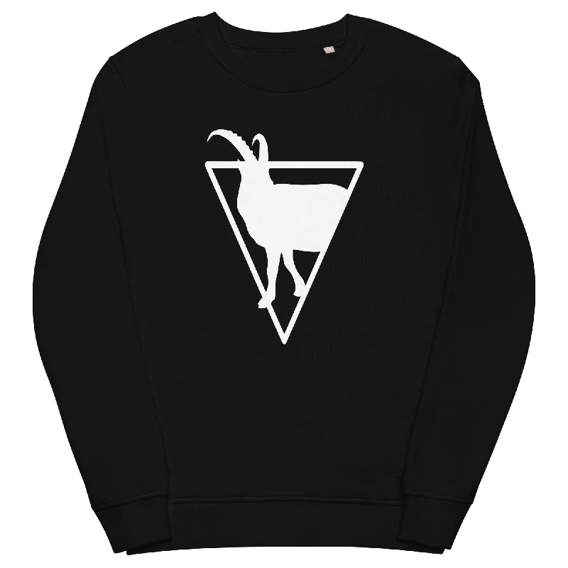 Triagnle - Goat - Unisex Premium Organic Sweatshirt Hoodie with Half-Zip Sporty Casual
