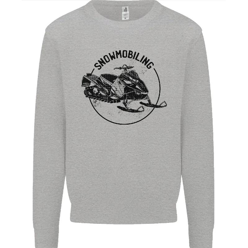 A Snowmobile Winter Sports Mens Sweatshirt Jumper Hoodie with Rhinestones Sparkly Elegant