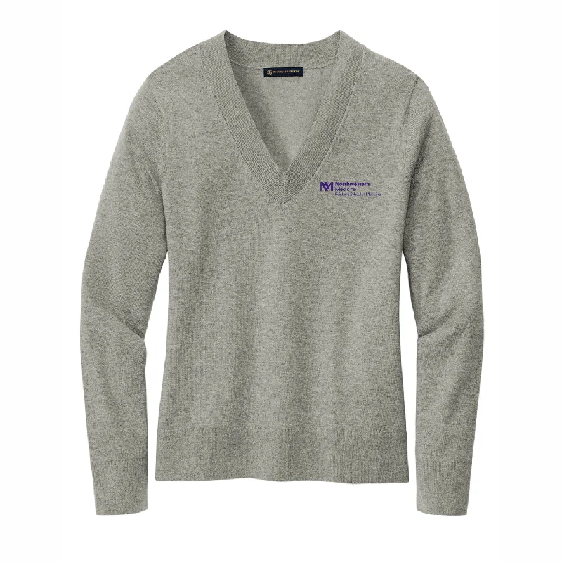 Northwestern Wildcats Women's Feinberg V-Neck Sweater Solid Print Embellished