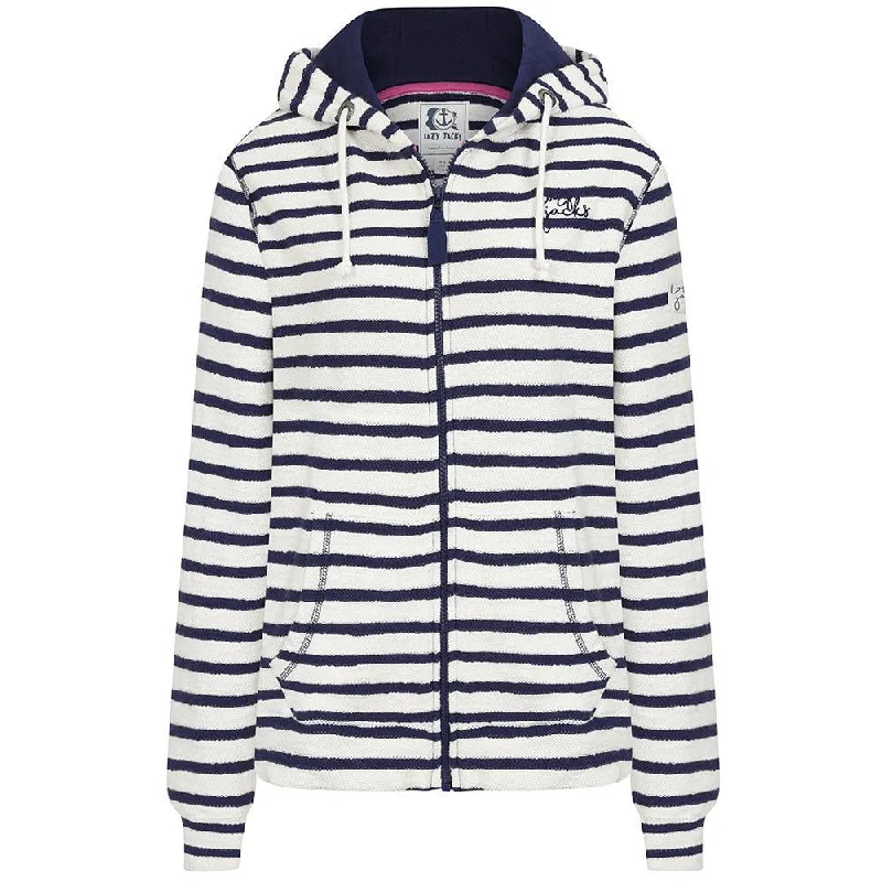 LJ102S - Textured Hooded Zip Thru Sweatshirt - Twilight Hoodie with Snap Buttons Easy Quick