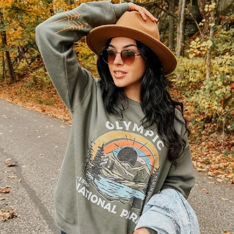 Olympic National Park Sweatshirt Hoodie with Velcro Closure Adjustable Secure