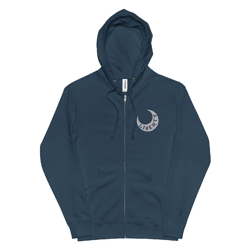 Moultrie Liberty Flag Embroidered Zip Hoodie Hoodie with Crew Neck Simple Timeless