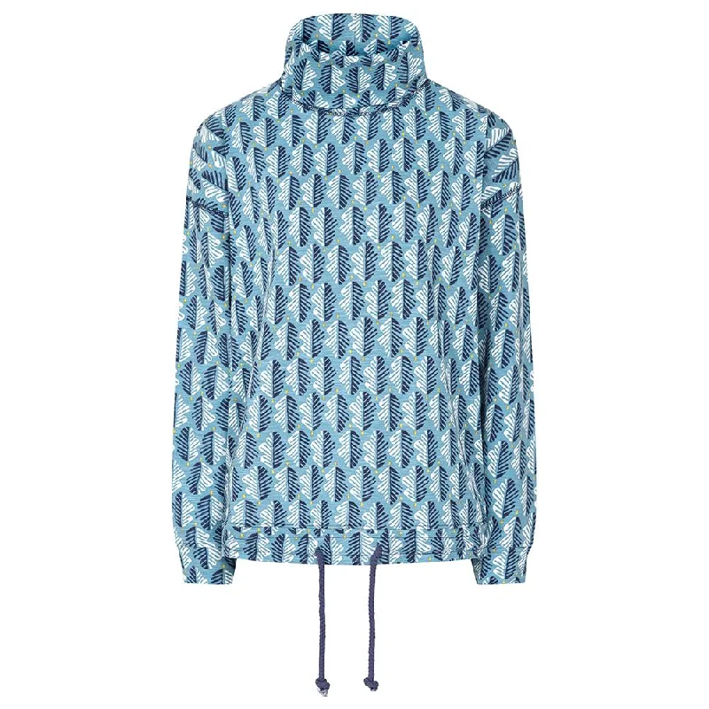 LJ63P - Ladies' Patterned Roll Neck Sweatshirt - Oak Blue Hoodie with Reflective Safety Nightwear
