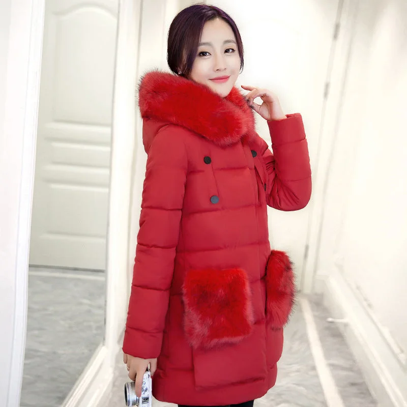 High Quality warm outwear coat for cold weather New Winter Collect Women cotton Coat Jacket Warm long cotton jacket warm jacket Zippered Jacket Buttoned Jacket Snapped Jacket