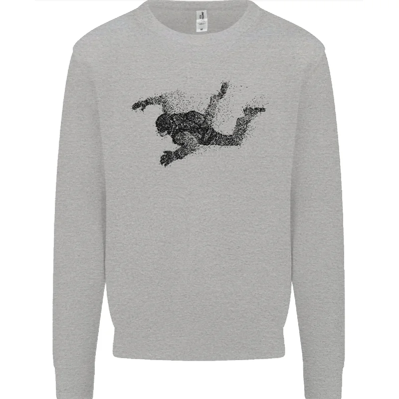 Abstract Parachutist Freefall Skydiving Mens Sweatshirt Jumper Hoodie with Hem Contrast Bold Stylish
