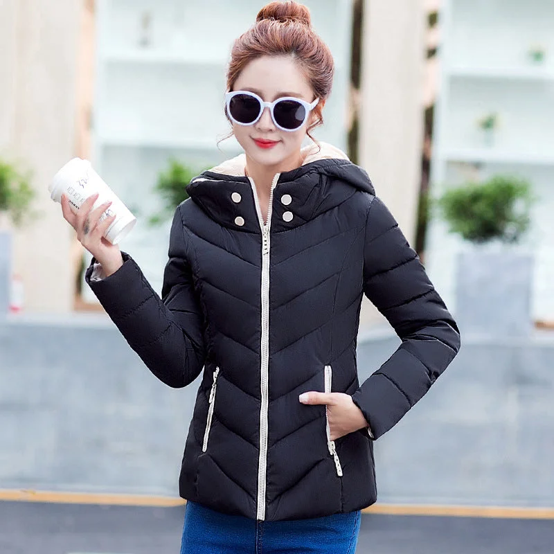 Fashion warm coat jacket thin Hooded women jacket coat for cold weather winter autumn spring coat jacket for warm outwear coat Print Jacket Jacquard Jacket Patchwork Jacket