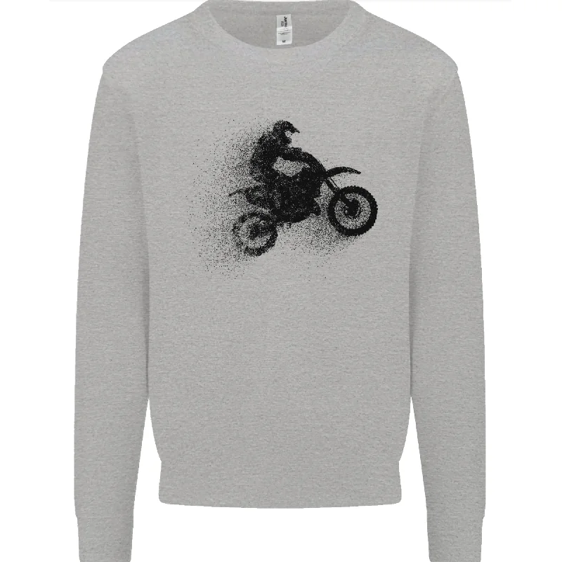 Abstract Motocross Rider Dirt Bike Mens Sweatshirt Jumper Hoodie with Pattern Geometric Abstract