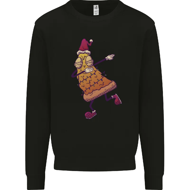 A Slice of Christmas Pizza Funny Xmas Mens Sweatshirt Jumper Hoodie with Belted Waist Structured Tailored