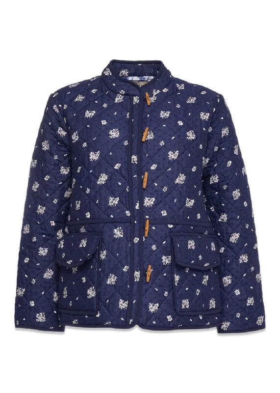 ADRIANE JACKET - Night Blue Satin Jacket Silk Jacket Chiffon Jacket