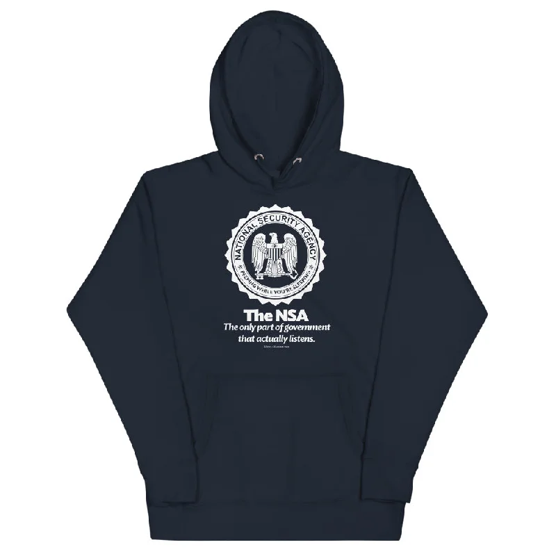 NSA Pullover Unisex Hoodie Sweatshirt Hoodie with Hem Elastic Stretchable Comfortable