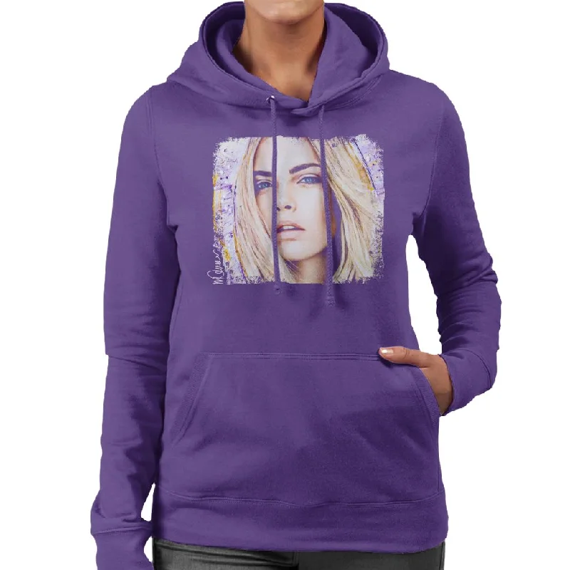 Sidney Maurer Original Portrait Of Cara Delevingne Women's Hooded Sweatshirt Hoodie with Oversized Fit Loose Comfortable