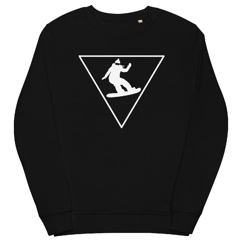 Dreieck und Snowboarding - Unisex Premium Organic Sweatshirt Hoodie with Hem Applique Textured Unique