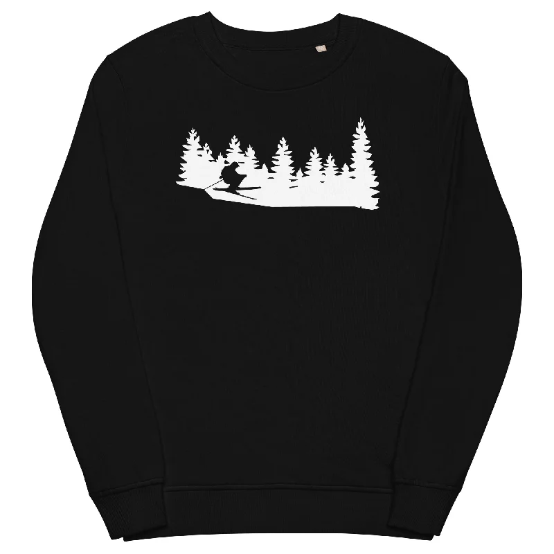 Bäume - Skifahren - Unisex Premium Organic Sweatshirt Hoodie with Back Slit Movement Comfort