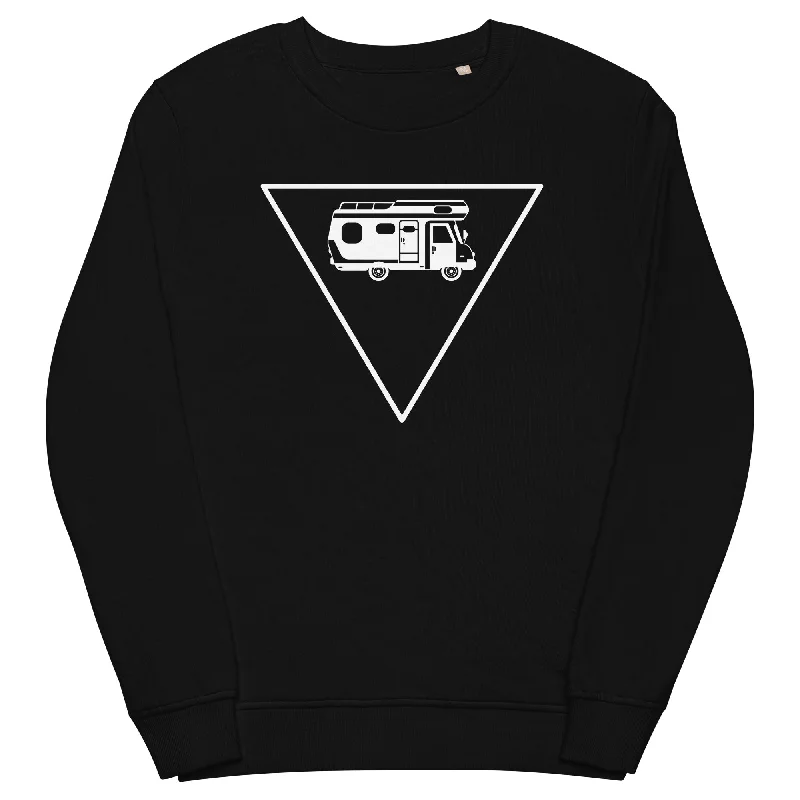 Dreieck und Camping - Unisex Premium Organic Sweatshirt Hoodie with Hem Raw Edge Edgy Unfinished