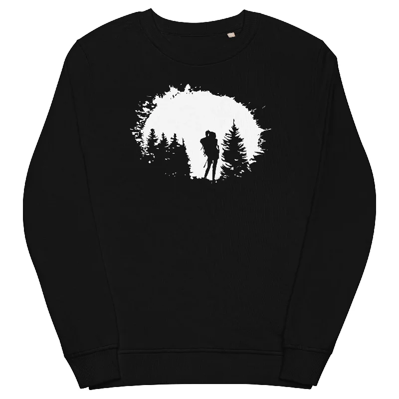 Bäume - Wandern - Unisex Premium Organic Sweatshirt Hoodie with Hem Patch Decorative Personalized