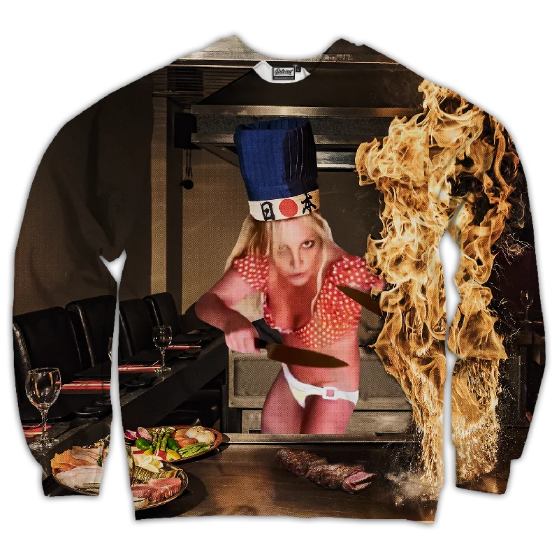 Hibachi Chef Spear Unisex Sweatshirt Hoodie with Ribbed Neckline Snug Warm
