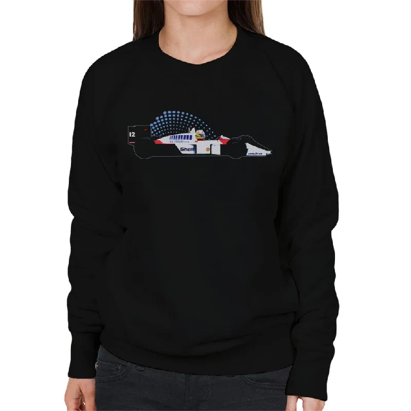 Motorsport Images McLaren MP4 4 Ayrton Senna Women's Sweatshirt Hoodie with Longline Fit Extended Stylish