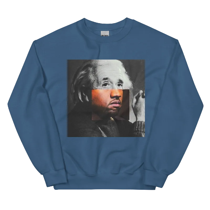 Albert Einstein Unisex Sweatshirt Hoodie with Stripes Bold Sporty