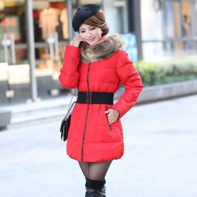 Cold weather winter warm down Cotton Coat jacket Women fashion Long down jacket Coat Warm Thick Outwear Coat Jacket Windbreaker Herringbone Jacket Checkered Jacket Solid Jacket