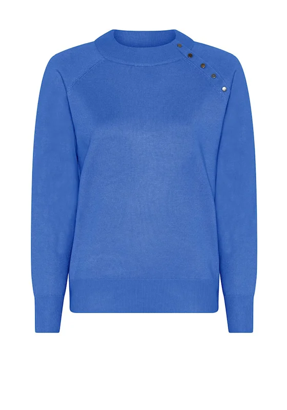 Micha Studded Basic Knit Jumper, Blue Nylon Fabric Polyester Fabric Spandex Fabric