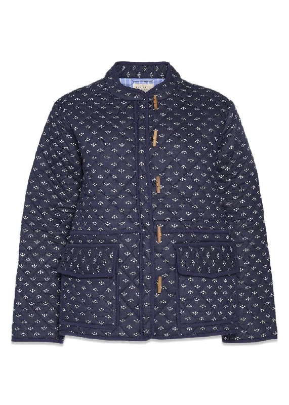Adriane Jacket - Navy Peacock Embroidered Jacket Appliqued Jacket Beaded Jacket