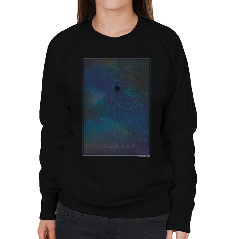 NASA Voyager Interplanetary Travel Poster Women's Sweatshirt Hoodie with Zipper Versatile Modern