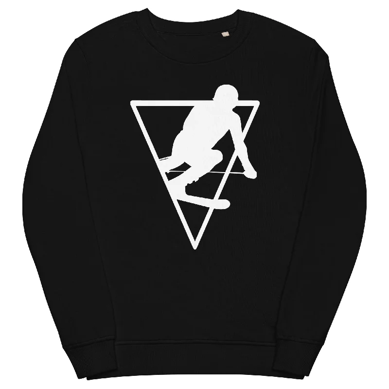 Dreieck - Skifahren - Unisex Premium Organic Sweatshirt Hoodie with Mesh Breathable Sporty