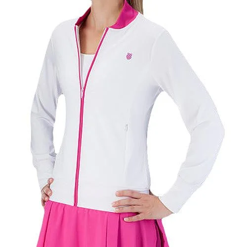 K-Swiss Women's 2016 Spring Warm Up Jacket Tiered Jacket Buttoned Jacket Zippered Jacket