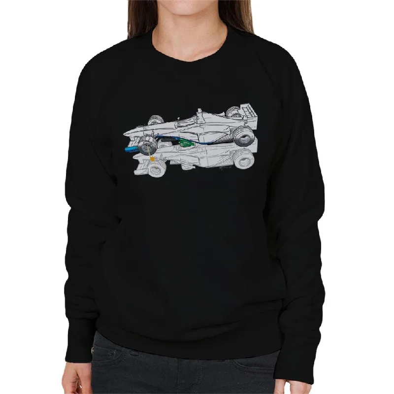 Motorsport Images Benetton B199 Comparison With B198 Women's Sweatshirt Hoodie with Oversized Fit Loose Comfortable