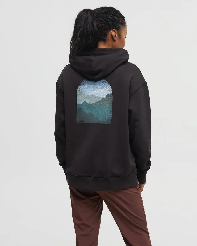 Mountain Skyline Hoodie Hoodie with Toggle Buttons Decorative Unique